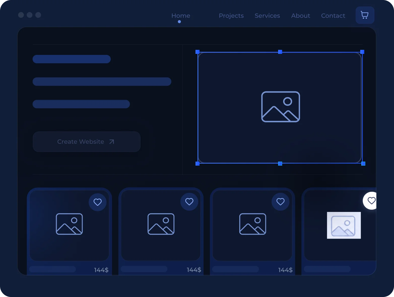 Интерфейс современного сайта с UX/UI дизайном и frontend-разработкой